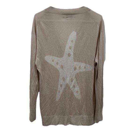 Women’s SEATON cardigan Seashell Size 1(small) Pink/tan Cashmere Bamboo Vintage - Picture 2 of 9